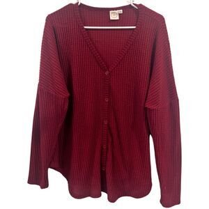 Live in the Moment Burgundy cozy long sleeve blouse Size L